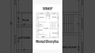 26x30 floor plan 780 sqft homeplan home housedesign shorts [upl. by Beasley313]