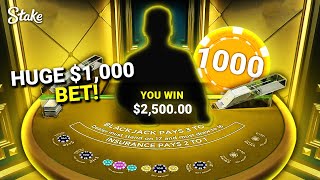 I DID A 1000 BET ON BLACKJACK [upl. by Auohs]