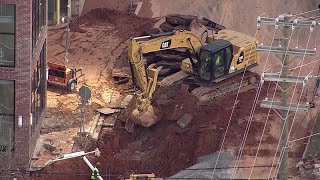 Water main break causes sinkhole to open in downtown Greenville [upl. by Zadack]