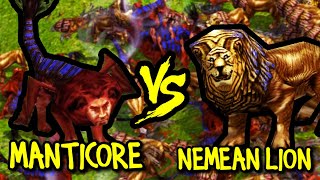 200 MANTICORES vs 200 NEMEAN LIONS  Age of Mythology [upl. by Iat]