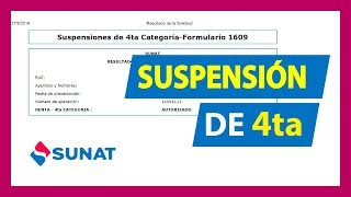 Cómo hacer la SUSPENSIÓN DE CUARTA CATEGORÍA  Sunat 2020👍 [upl. by Avah988]