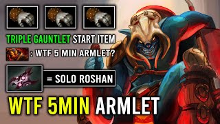 WTF 5Min Armlet Triple Gauntlets EZ Solo Roshan Unlimited Burning Spear Huskar Dota 2 [upl. by Mathis]