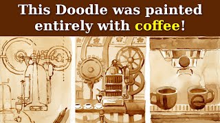 Angelo Moriondo Google Doodle  This Doodle was painted entirely with coffee [upl. by Rucker]