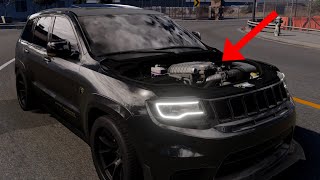 BeamNG Loud Jeep Trackhawk Supercharger Whine TRACKHAWK LAUNCH [upl. by Ased490]