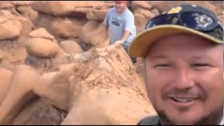 Illegal activity Men destroy rock formation in Goblin Valley Utah [upl. by Ridley]