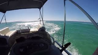 Crossing Noosa Bar in a Pontoon Boat [upl. by Ordnasela]