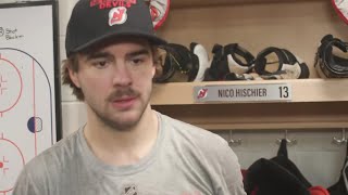 Hischier Kovacevic and Keefe speak after the morning skate in Tampa [upl. by Leighland]