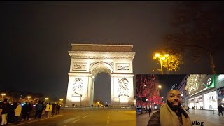 Avenue des ChampsElysées Paris  walk tour  Christmas in paris  Paris at night  Arc de Triomphe [upl. by Tab896]