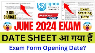 Breaking News IGNOU Released Exam Date Sheet for the June 2024 Examination  IGNOU Date Sheet 2024 [upl. by Nagaer706]