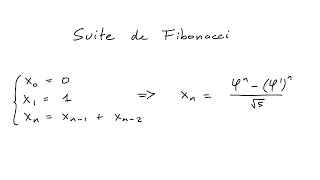 La suite de Fibonacci calcul explicite grâce à lalgèbre linéaire [upl. by Eirffej544]