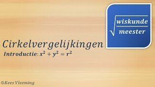 Cirkelvergelijkingen introductie x²  y²  r²  Wiskundemeester [upl. by Atnahs]