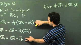 Coordinate free proofs centroid of a triangle  MIT 1802SC Multivariable Calculus Fall 2010 [upl. by Battista]