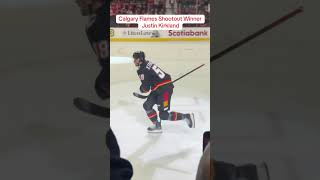 Justin Kirkland Shootout Winner GOAL nhl icehockey hockey calgaryflames [upl. by Anaile]