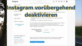 Instagram Account vorläufig deaktivieren so gehts Insta Konto vorübergehend deaktivieren [upl. by Leif]