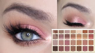 TARTE FULL BLOOM PALETTE TUTORIAL Shimmery CORAL Eye Look [upl. by Ayerim]