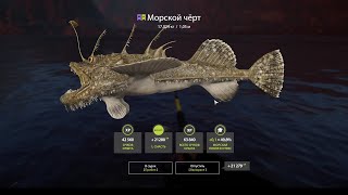 Русская рыбалка 4 РР4 Норвежское море Морской черт и Трофейный Менек с берега [upl. by Dolly898]