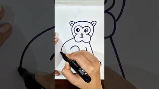 How to Draw A Monkey 🐒 shorts [upl. by Kwon]