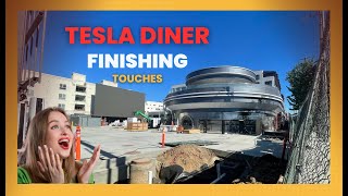 Getting Close Tesla Hollywood Diner Construction Drone [upl. by Calbert]