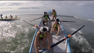 Lorne girls take on big surf at the 2020 Torquay Surfboat Carnival [upl. by Wes]