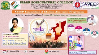 SVEEP Competitions amp Election Awareness Programme  Palar Agricultural College [upl. by Gillmore137]