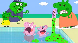 Zombie Apocalypse Zombie Visit Peppas Family At Night🧟‍♀️  Peppa Pig Funny Animation [upl. by Malinde]