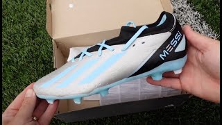 adidas X Crazyfast Messi 3 FG Infinito  Silver MetallicBliss BlueCore Black [upl. by Orutra]