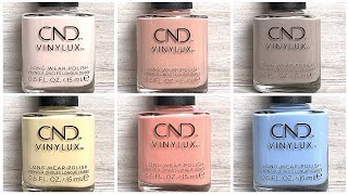 CND VINYLUX SPRING 2021  COLORS OF YOU COLLECTION LIVE SWATCH ON REAL NAILS [upl. by Aimak]