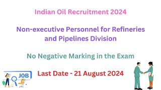 Indian Oil Recruitment 2024  Technical Jobs 2024  Latest Jobs Notifications [upl. by Dadinirt]