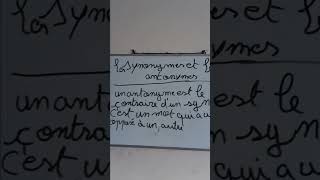 les synonymes et les antonymes [upl. by Vola]