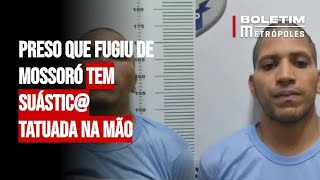 Preso que fugiu de Mossoró tem suástic tatuada na mão [upl. by Eikcim396]