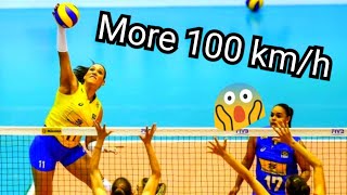 Tandara Caixeta  More 100 kmh All Volleyball POWERFUL Spikes  VNL 2018 [upl. by Avrom]