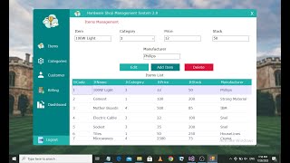 Hardware Shop Management System Using CNet and SQL Server [upl. by Langham315]