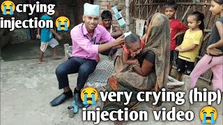 injection video pain in hip  injection video female hip  funny video injection on hip  injection [upl. by Yenahteb]