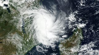 Powerful Cyclone Kenneth hits Mozambique [upl. by Gustave]