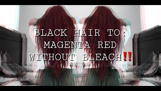 Black hair to redmagenta without bleach [upl. by Ahsienel]