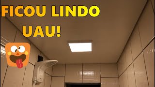 FORRO DE ISOPOR NO BANHEIRO FINALIZADO VEJAM ISSO [upl. by Yelsgnik]