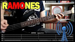 RAMONES  We want the airwaves BASS cover with TABS amp lyrics [upl. by Harraf]