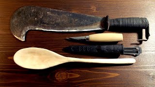 I Carved a SPOON in Hazel WOOD with a BILLHOOK [upl. by Lauritz]