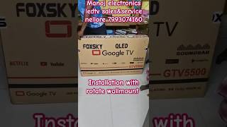 Foxsky 50 inch Qled tv unboxing ampinstallation with rotate wallmounttrending viralvideo ytshort [upl. by Ancalin613]