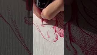 ASMR drawing inkcartridges ballpointpen stipplingart tattooartist [upl. by Aihgn]