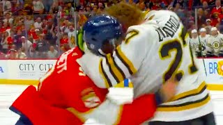 Sam Bennett Hampus Lindholm Fight Leads to BRAWL FULL CLIP Bruins vs Panthers  NHL Highlights [upl. by Helms]