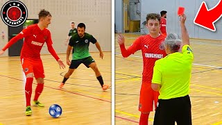 I Played in a PRO FUTSAL MATCH amp We Got a RED CARD Football Skills amp Goals [upl. by Eilrahc]