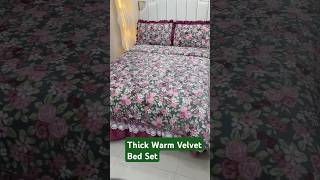 Thick Warm Velvet Bed Set Perfect for Cozy Fall amp Winter Nights mattresscoversheet beddingset [upl. by Lennahc]