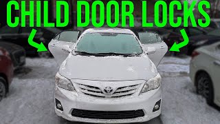 How to use Child Lock  Toyota Corolla 20092013 [upl. by Aleusnoc]