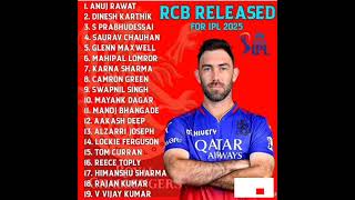 RCB release players 2025 youtube music song ipl rcb shorts royalchallengersbengaluruYT [upl. by Enirehtahc]