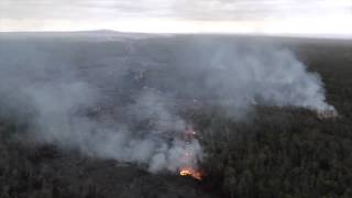 Aerial view of lava flow in Pahoa Hawaii [upl. by Abehsile917]