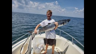 2397lb King Mackerel caught in Jacksonville Junior Angler Kingfish Tournament [upl. by Ardnalahs665]