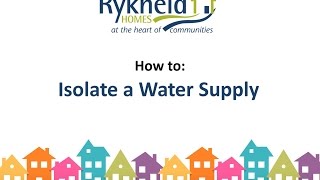 How to isolate a water supply [upl. by Notnroht764]