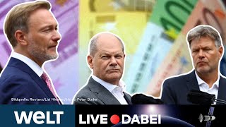 HAUSHALT 2025 AmpelSpitzen Scholz Habeck und Lindner erläutern Deal bei Staatsausgaben  LIVE [upl. by Kinimod783]