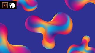 How to Design Gradient Mesh Liquid Blob  Illustrator Tutorial [upl. by Hackney]